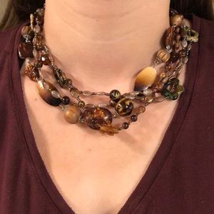 Brown beaded necklace